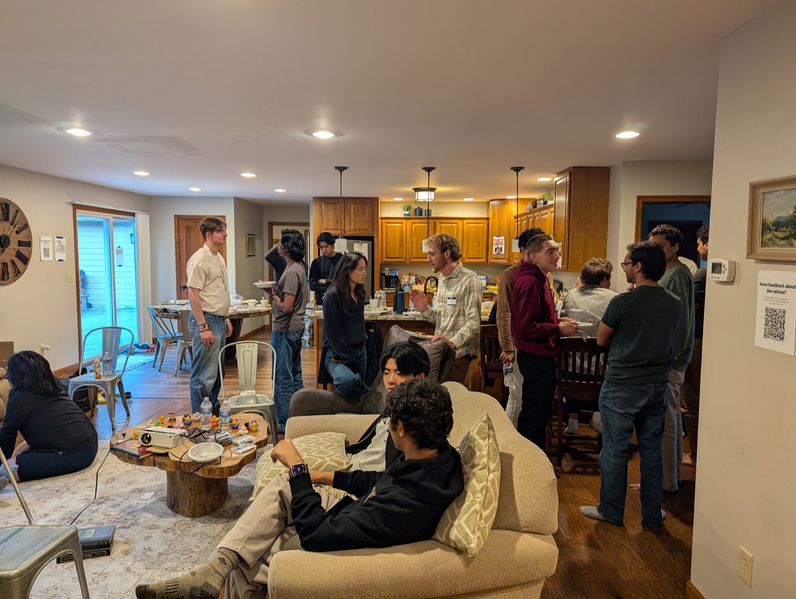 Hanging out between sessions at the retreat